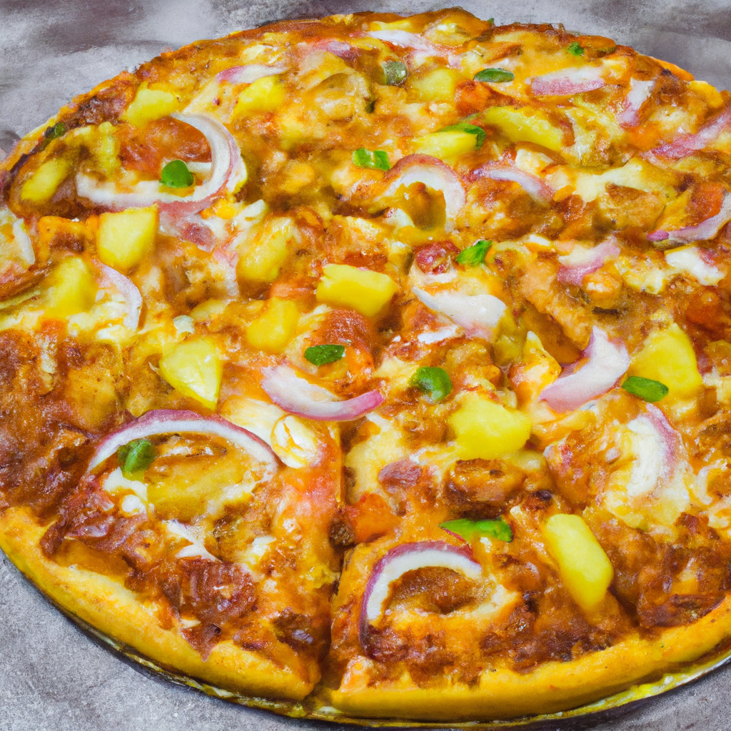 Freshly baked pizza on a stone board